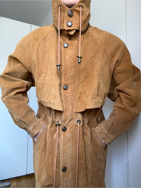 Jackets & Blazers - Vintage 90s Euro Mono of California Suede Cinched Utility Jacket - Size L